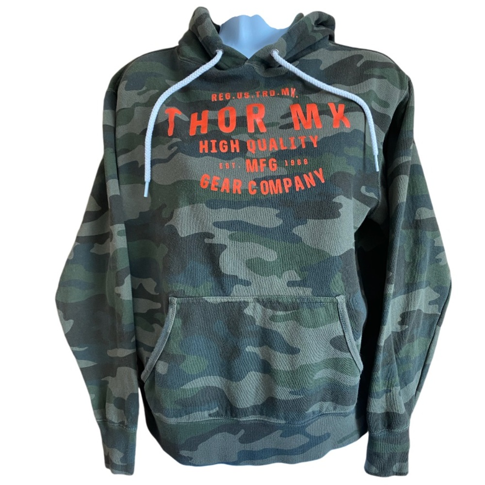 Thor MX Gear Camouflage and Orange Pull Over Hoodie Women’s Small